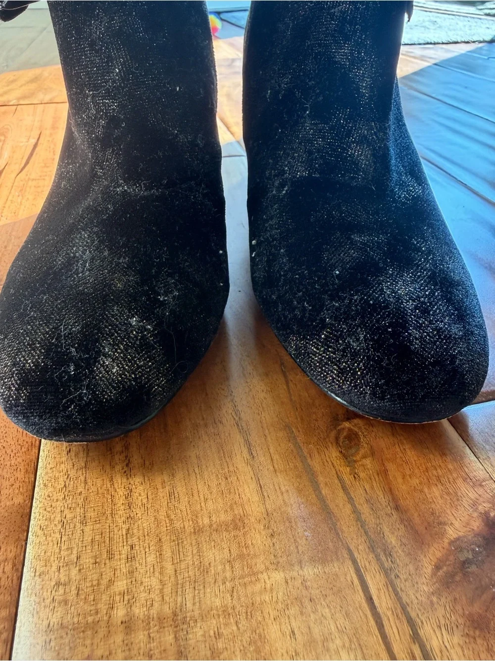 kate spade Black Velvet Bow Ankle Boots